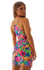 D8 - Womens Cover up Mini Dress - Prints 4109 Hawaiian floral - Skinzwear