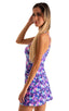 D8 - Womens Cover up Mini Dress - Prints 4151 Painted leaves - Skinzwear