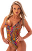 F10 - Womens One Piece Thong - Mesh 6520 Neon on dali - Skinzwear
