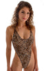 F10 - Womens One Piece Thong - Prints 1554 Cheeta - Skinzwear