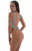 F10 - Womens One Piece Thong - Prints 2550 Aqua snake skin - Skinzwear