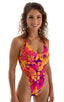 F10 - Womens One Piece Thong - Prints 8163 Tahitian sunset - Skinzwear