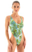 F10 - Womens One Piece Thong - Prints 9857 Palm serenade - Skinzwear