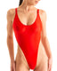 F10 - Womens One Piece Thong - Solid Sheer Semi Sheer 2578 Candy - Skinzwear