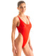 F10 - Womens One Piece Thong - Solid Sheer Semi Sheer 9881 Blush - Skinzwear