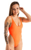 F10 - Womens One Piece Thong - Solids 6402 Blazing orange - Skinzwear