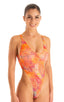 F10 - Womens One Piece Thong - Tan Through 1750 Orange jungle - Skinzwear