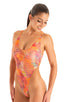 F10 - Womens One Piece Thong - Tan Through 1750 Orange jungle - Skinzwear