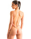 F10B - Womens One Piece Thong with Contour Binding - Solids 6402 - 3499 Blazing orange - Optic white - Skinzwear