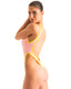 F10B - Womens One Piece Thong with Contour Binding - Solids 9869 - 1459 Sugar rush - Chartreuse - Skinzwear