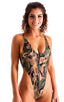 F10Z - Womens One Piece Thong with Zipper - Prints 5121 Camo - Skinzwear