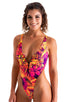 F10Z - Womens One Piece Thong with Zipper - Prints 8163 Tahitian sunset - Skinzwear