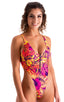 F10Z - Womens One Piece Thong with Zipper - Prints 8163 Tahitian sunset - Skinzwear