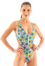 F10Z - Womens One Piece Thong with Zipper - Tan Through 9859 Lilly lagoon - Skinzwear