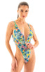 F10Z - Womens One Piece Thong with Zipper - Tan Through 9859 Lilly lagoon - Skinzwear