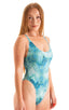 F12 - Womens Baywatch One Piece Swimsuit Full Back - Prints 4551 Cascade - Skinzwear