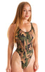 F12 - Womens Baywatch One Piece Swimsuit Full Back - Prints 5121 Camo - Skinzwear