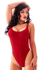 F12 - Womens Baywatch One Piece Swimsuit Full Back - Solids 3450 Ruby red - Skinzwear