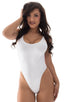 F12 - Womens Baywatch One Piece Swimsuit Full Back - Solids 3499 Optic white - Skinzwear
