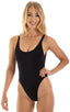 F12 - Womens Baywatch One Piece Swimsuit Full Back - Solids 6407 Black - Skinzwear