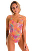 F12 - Womens Baywatch One Piece Swimsuit Full Back - Tan Through 1750 Orange jungle - Skinzwear