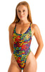 F12 - Womens Baywatch One Piece Swimsuit Full Back - Tan Through 2752 Technicolor - Skinzwear