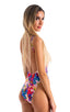 F12Z - Womens One Piece Zipper Swimsuit Full Back - Prints 4150 Hibiscus - Skinzwear