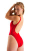 F12Z - Womens One Piece Zipper Swimsuit Full Back - Solids 3450 Ruby red - Skinzwear