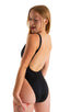 F12Z - Womens One Piece Zipper Swimsuit Full Back - Solids 6407 Black - Skinzwear