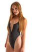 F15Z - Womens One Piece 1/2 Back with Front Zipper - Mesh 4554 Shadow peep show - Skinzwear