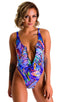 F15Z - Womens One Piece 1/2 Back with Front Zipper - Prints 1150 Illumine - Skinzwear