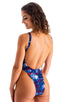 F15Z - Womens One Piece 1/2 Back with Front Zipper - Prints 3121 American flag collage - Skinzwear