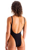 F15Z - Womens One Piece 1/2 Back with Front Zipper - Solid Sheer Semi Sheer 8567 Black - Skinzwear