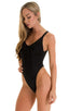 F15Z - Womens One Piece 1/2 Back with Front Zipper - Solids 6407 Black - Skinzwear