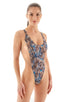 F17 - Womens One Piece Thong with Mesh Sides - Prints 3151 - 4560 Congo - Rose gold - Skinzwear