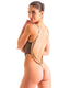 F17 - Womens One Piece Thong with Mesh Sides - Prints 9875 - 4561 Viper dune - Gunmetal - Skinzwear