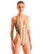 F17 - Womens One Piece Thong with Mesh Sides - Prints 9875 - 4561 Viper dune - Gunmetal - Skinzwear