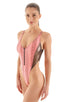 F17Z - Womens One Piece Thong with Zipper - Prints 4852 - 4561 Venom - Gunmetal - Skinzwear