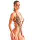 F22CL - Womens One Piece Wrap with Adjustable Back - Prints 1554 - 1507 Cheeta - Black - Skinzwear