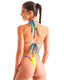 F22CL - Womens One Piece Wrap with Adjustable Back - Prints 8159 - 1502 Tahitian rainforest - Chartreuse - Skinzwear