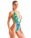 F22CL - Womens One Piece Wrap with Adjustable Back - Prints 8159 - 1502 Tahitian rainforest - Chartreuse - Skinzwear