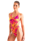 F4 - Womens One Piece Criss Cross Rio - Prints 8163 - 9855 Tahitian sunset - Solar flare - Skinzwear