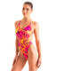 F4 - Womens One Piece Criss Cross Rio - Prints 8163 - 9855 Tahitian sunset - Solar flare - Skinzwear