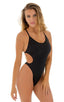F5 - Womens One Piece Criss Cross Moderate Back - Solids 6407 Black - Skinzwear