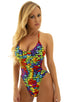 F5 - Womens One Piece Criss Cross Moderate Back - Tan Through 2752 Technicolor - Skinzwear
