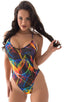 F5 - Womens One Piece Criss Cross Moderate Back - Tan Through 7803 Rave up - Skinzwear
