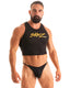 G28 - Limited Men’s Racerback Muscle Fit Cropped Tank with Skinz logo - Solids 9862 Onyx - Skinzwear