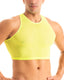G28 - Men’s Racerback Crop Top – Muscle Fit Cropped Tank - Mesh 1502 Chartreuse - Skinzwear