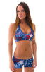 G4 - Womens Sport Halter Top - Prints 3121 American flag collage - Skinzwear