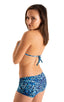 Womens Boy Cut Swim Shorts in Blue Leopard 1; Womens Boy Cut Swim Shorts in Blue Leopard 2; Womens Boy Cut Swim Shorts in Blue Leopard 3; Womens Boy Cut Swim Sh